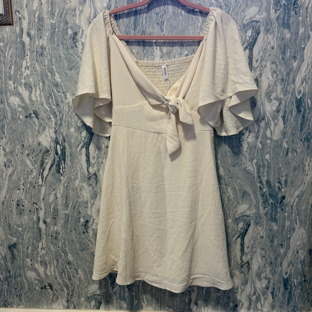 Soft Ivory Polyester Dress - Size S